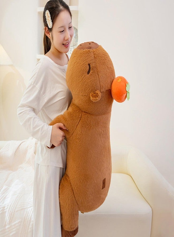 PEACH CAT Persimmon Capybara Plush 31.5" Long Capibara Stuffed Animal Cute Plushies Toys Gifts for Adults Brown - Image 5